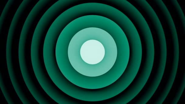 Gelber und grüner Hintergrund. Eine helle Abstraktion, in der sich eine gedrehte Schleife im Kreis ausdehnt und verengt. — Stockvideo