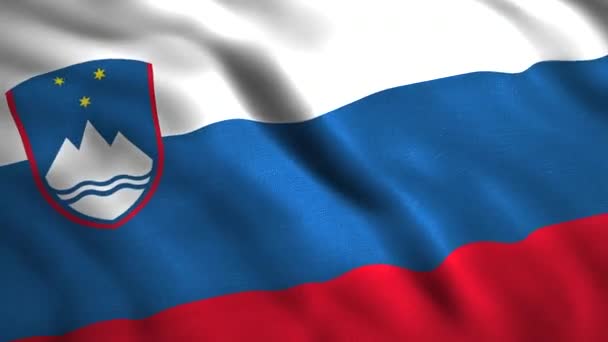 A bandeira eslovena balançando ao vento, loop sem costura. Moção. Conceito de patriotismo, agitando bandeira nacional. — Vídeo de Stock