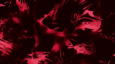 Kırmızı arka plan. Hareket. Siyah gölgeli parlak noktalar soyutlamada parıldıyor ve parlıyor.