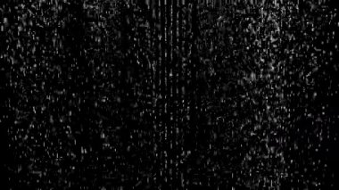 Siyah arkaplan. Görev. Soyutlamalardaki parlak gri parçacıklar aşağıdan yukarıya yağmur yağıyormuş gibi salınırlar. .