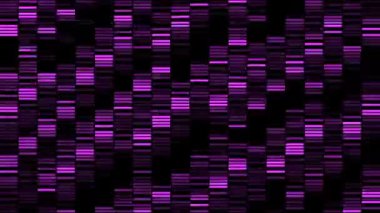 Yağmur matrisi tarzında hareket eden çizgilerin arkaplanı. Hareket. Çizgili neon çizgileri çağlayan çağlayan gibi hareket eder. Neon çizgileri olan bilgisayar arkaplanı şelale gibi geçmişe dönük hareket ediyor