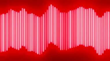 Müzik tarzında hareket eden renkli çizgiler. Tasarım. Siyah arkaplandaki renkli çizgilerin ses dalgaları. Hareketli dalga çizgileri olan güzel müzik şeridi