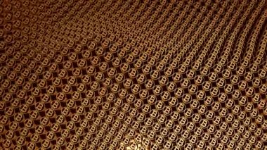 Bozuk paraların yerini değiştiriyorum. Tasarım. Altın halkalar dalgalar halinde hareket eder. Dalgalar halinde hareket eden bir sürü altın madeni para şebekesi