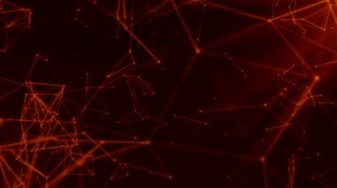 Bilgisayar alanında geometrik pleksler hareket ediyor. Hareket. Uzayda moleküler veya geometrik plekssler. Noktalı çizgiler moleküler zincirlere bağlıdır.