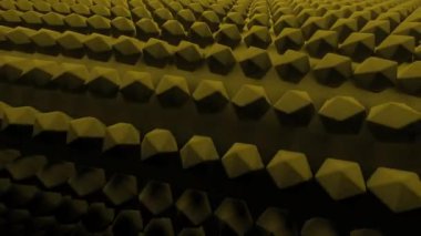 Eğri yüzeydeki çokgen üç boyutlu noktalar. Tasarım. Üç boyutlu yüzey, konveyör şeklinde noktalar. Taşıyıcı banttaki gibi birçok 3D noktalı kıvrımlı yüzey