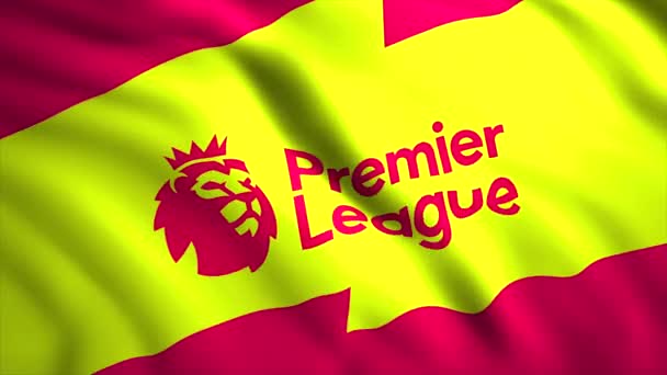 L'emblema della Premier League con un leone.Motion.La Premier League of England dove giocano tutte le squadre inglesi.. — Video Stock