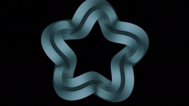 Fondo negro.Diseño.Una estrella azul en formato 3d que oscila y se mueve en abstracción. — Vídeo de stock