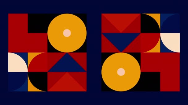 Animált színes modern hurok foltos minta. Indítvány. Művészeti geometriai háttér átalakító alakzatok. — Stock videók