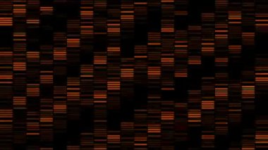 Yağmur matrisi tarzında hareket eden çizgilerin arkaplanı. Hareket. Çizgili neon çizgileri çağlayan çağlayan gibi hareket eder. Neon çizgileri olan bilgisayar arkaplanı şelale gibi geçmişe dönük hareket ediyor