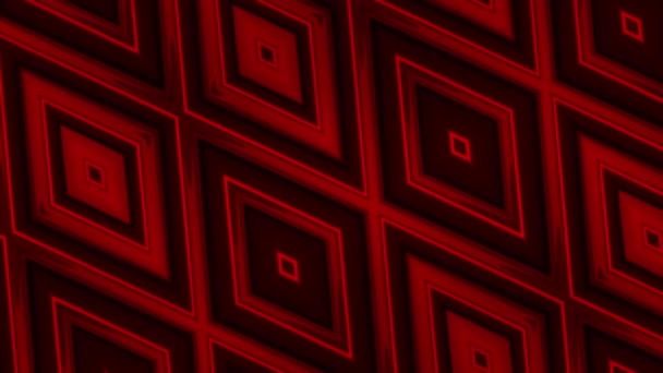 Abstract motion graphics and animated background with spreading red and black rhombuses. Motion. Kaleidoscopic pattern with rhombuses. — Stock Video