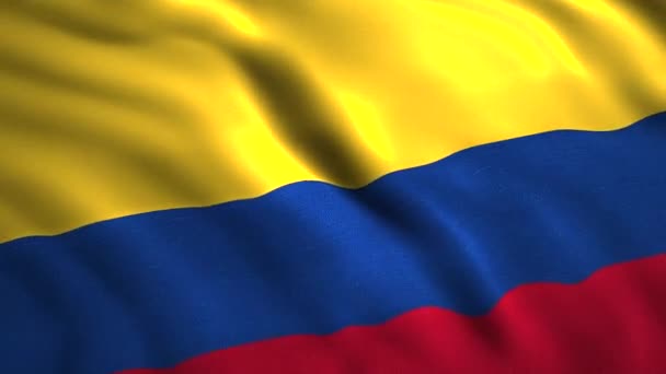 コロンビアの明るい旗.Motion.イエローブルーとラテンアメリカの国旗. — ストック動画