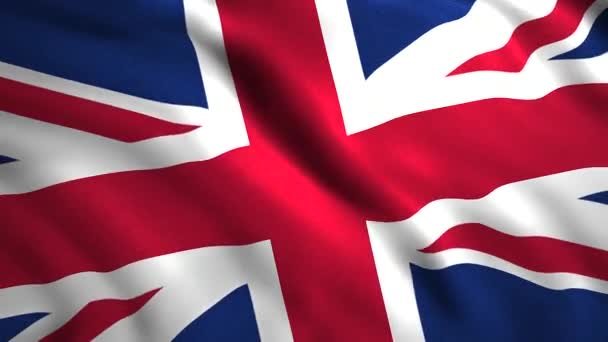 La brillante bandera de Británica.Motion.Blue es el símbolo rojo y blanco de Gran Bretaña. — Vídeos de Stock