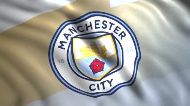 Manchester Şehri 'nin amblemi. Hareket. İngiltere 'deki Birlik ve bayrağın amblemi. Sadece yazı işleri için kullanın..