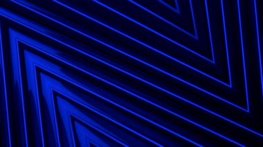 Yavaş hareket eden üçgen şekilli, pürüzsüz döngülü soyut renkli optik illüzyon. Hareket. Açılarla parlayan yüzey.