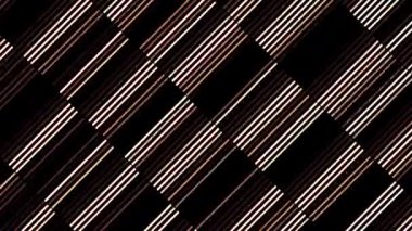 Siyah arkaplandaki dar çizgilerle yanıp sönen arıza efekti, kusursuz döngü. Hareket. Kahverengi yanıp sönen çizgiler.