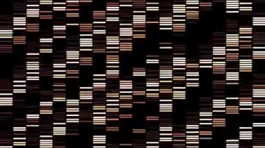 Kahverengi ve bej renkli kısa çizgiler, pürüzsüz döngü. Hareket. Dikey yönde hareket eden renkli bölümler.