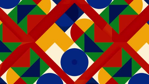 Motivo colorato colorato colorato moderno macchiato loop. Mozione. Arte sfondo geometrico con forme trasformanti. — Video Stock