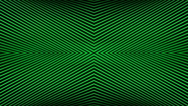 Αφηρημένο φόντο κίνησης με πράσινη οθόνη και εφέ οπτικής ψευδαίσθησης, αδιάλειπτη βρόχο. Κίνηση. Φαινόμενο θορύβου τηλεόρασης με γραμμές που κινούνται προς το κέντρο της οθόνης. — Αρχείο Βίντεο