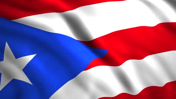 Η σημαία της Κούβας. Μια όμορφη φωτεινή σημαία μιας χώρας που βρίσκεται σε ένα νησί της Λατινικής Αμερικής. — Αρχείο Βίντεο