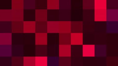 Renkli piksellerin arka planı. Hareket. Retro piksel tarzında kare arkaplan. Renk tonlarına sahip renkli kareler yüzeyde hareket eder