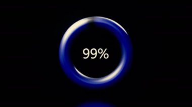 Siyah arkaplanda hata yükleniyor. Hareket. Yüzük yazma hatası ile yükleniyor. Yükleme veya şarj etme yüzdesiyle parlayan yüzük hata verir