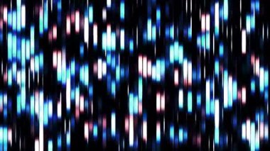 Dikey çizgilerde titrek noktalar. Hareket. Güzel renk noktaları çizgilerin akışında parıldıyor. Renkli ışıltılı çizgiler ve renkler. Vuruşlarla geçmişe dönük canlandırmalar