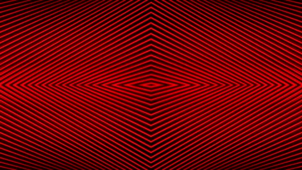 Fundo de movimento abstrato com tela vermelha e efeito de ilusão óptica, loop sem costura. Moção. Efeito de ruído de TV com linhas movendo-se para o centro da tela. — Vídeo de Stock