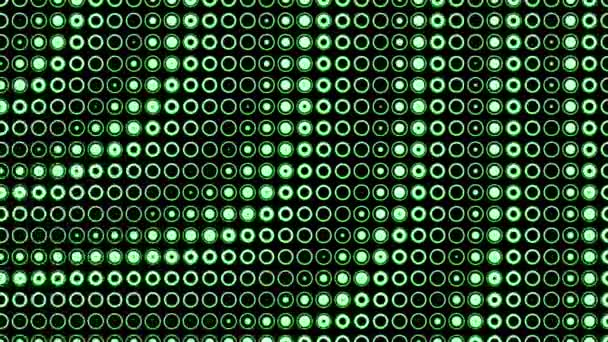 Mosaico arancione e verde.Design. Luminosi cerchi in movimento e che cambiano colore che sono evidenziati in diversi colori . — Video Stock