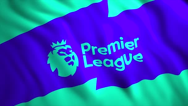 Premier League of England futebol. Motion.The emblema da Liga de Futebol Profissional para clubes de futebol ingleses.Use apenas para editorial. — Vídeo de Stock