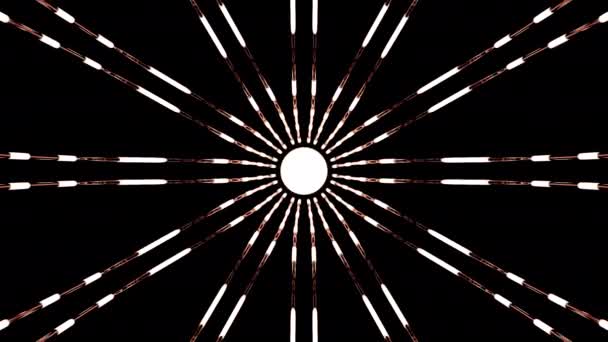 Μαύρο φόντο.Σχεδιασμό.Φωτεινές λευκές γραμμές που τρέχουν στην αφαίρεση σε μαύρο υλικό και δημιουργούν ακτίνες φωτός και δημιουργούν μοτίβα από αυτά. — Αρχείο Βίντεο