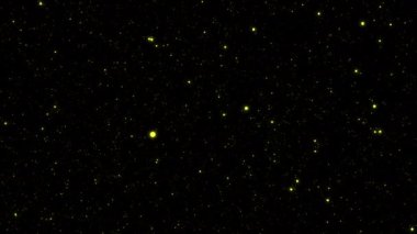Yıldızlar arasında galaksi boyunca uçmak. Hareket. Yavaşça uçan küçük yıldızlarla dış uzay arkaplanı, pürüzsüz döngü.