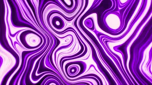 Animação colorida com efeito de movimento de padrão de ondas roxas. Moção. Textura transformadora abstrata em linhas curvas e formas ovais. — Vídeo de Stock