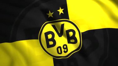 Futbol takımının bayrak şeklinde sembolü. Dortmund şehrinden profesyonel Alman futbol kulübü tuvalde resmedilmiş. Sadece yazı işleri için kullanın..