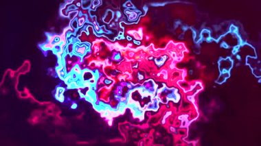 Dijital kıvrımlı sıvı renkli doku, dikişsiz döngü. Hareket. Bilinmeyen yüzeyin soyut dönüşüm şekilleri.