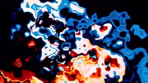 Abstract molten liquid transforming in slow motion, seamless loop. Motion. Sticky texture creating changing shapes and stains. — Stock Video