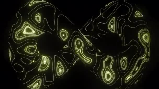 Astratto Simbolo Infinity con macchie di forma ovale al neon, anello senza cuciture. Azione. Superficie in continuo movimento del simbolo 3D dell'infinito. — Video Stock