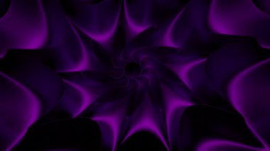Gizemli çiçekli tünel, kusursuz döngü. Tasarım. Hareketli fraktal şekilli mor koridor.