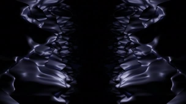 Abstrakter Pfad zwischen eingefrorener ungewöhnlicher Textur auf schwarzem Hintergrund, nahtlose Schleife. Design. Dark Purple 3D Alien Dunkle Materie. — Stockvideo