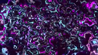 Parlak neon lekeleri. Hareket. Parlak neon gölgeler 3 boyutlu formatta hareket ediyor ve dalgalanıyor..