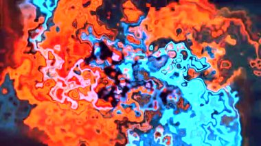 Parlak parlayan desenler ve dönen renkler. Hareket. Işık ve renklerin yanıp söndüğü dijital sıvı sanat. Enerjik kıvrımlı renklerin psikedelik deseni