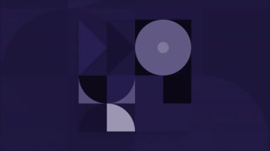 Kare içinde hareket eden geometrik şekiller. Hareket. Hareket eden geometrik şekilli kolaj. Hareket eden figürlerin aynı renkte olduğu animasyon. Retro biçimi geometrik canlandırma