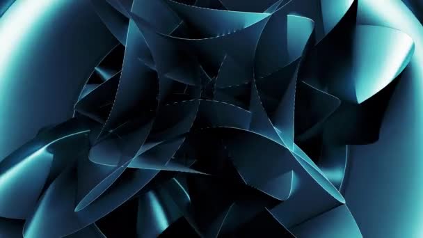 Περιστρεφόμενο 3d μοτίβο με γεωμετρικές λεπτομέρειες. Κίνηση. Μέταλλο 3d λουλούδι κατασκευασμένο από γεωμετρικά οβάλ. Γεωμετρική αφηρημένη μορφή σε σχήμα λουλουδιού — Αρχείο Βίντεο