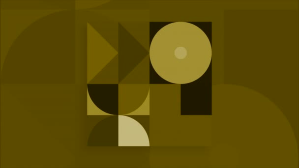 Bewegende geometrische vormen in vierkant. Beweging. Collage met bewegende geometrische vormen. Animatie met bewegende figuren in vierkant in één kleur. Retro stijl geometrische animatie — Stockvideo