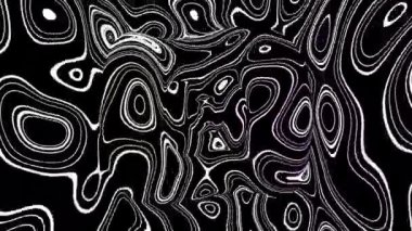 Eğri ayna çizgileri olan psikedelik bir arka plan. Tasarım. Arkaplan kıvrımlı çizgilerle dönüyor. Eğri çizgileri olan çarpık ayna deseni