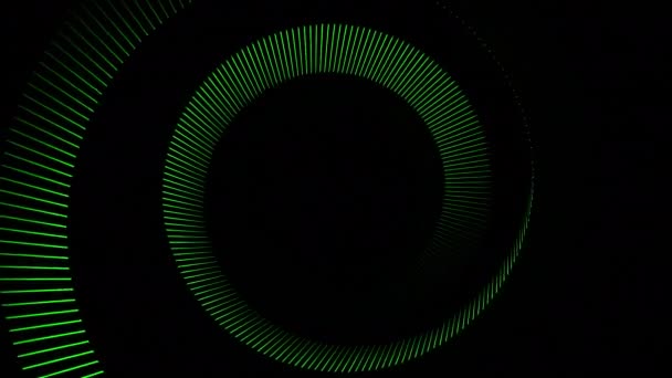 Dark background.Design.Green and white lines in animation that create different patterns — Stock Video
