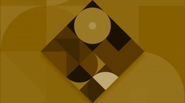 Sarı ve yeşil arkaplan. Hareket. Değişen ve soyut olarak renklerini değiştiren çeşitli geometrik şekiller. Yüksek kalite 4k görüntü