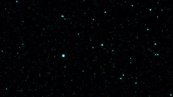 Fondo Negro Motion Brillante Espacio Abstracción Donde Varias Estrellas Blancas — Vídeo de stock