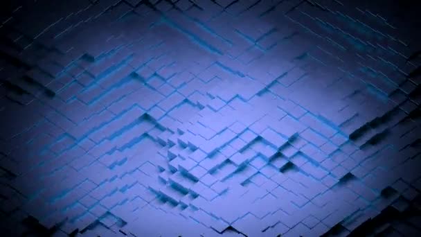 Modré Malé Squares Design Malé Geometrické Tvary Modré Barvy Stoupat — Stock video