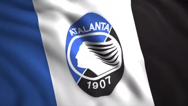 Логотип Футбольного Клуба Атланта Motion Яркий Символ Итальянского Профессионального Футбольного — стоковое видео