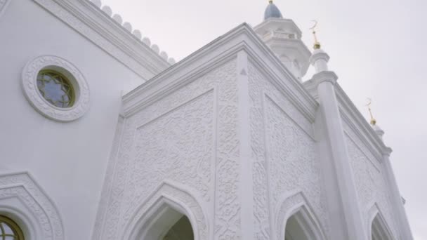 Rusia Kazan Mei 2022 Bagian Depan Masjid Putih Yang Indah — Stok Video